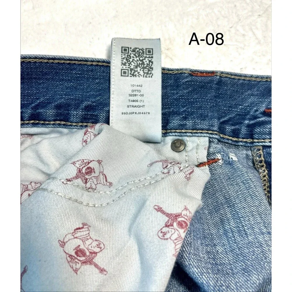 True Religion Rickie Straight Jeans Men’s Size 42 Medium Wash w/ Flap Pockets
